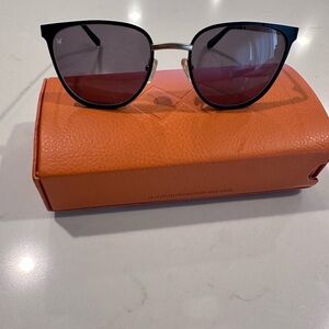 Sleek Black Sunglasses with Silver Accents